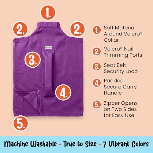 Image of Cat-in-the-Bag Cozy Comfort Carrier - Extra Large Lavender Pet Carrier and Cat Carrier Soft for Grooming, Vet Visits, Medication Administration, Dental Care, and Nail Trimming