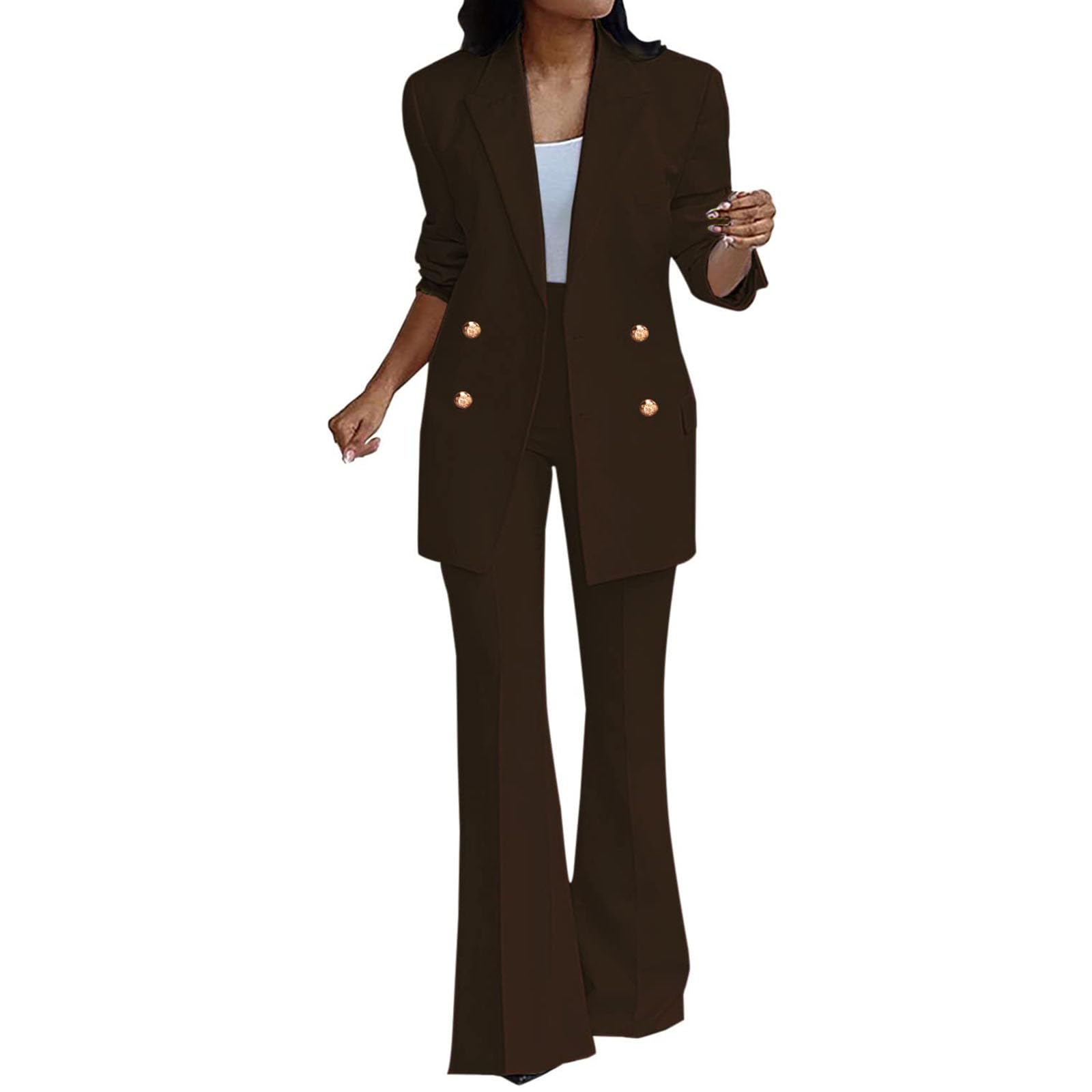 2 Piece Blazer Sets Open Front Blazers and Slim Fit Pants Suits Set Pants Suits for Women Dressy