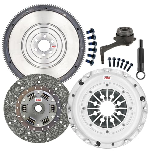 ClutchMaxPRO Performance Stage 1 Clutch Kit with Flywheel with Slave Cylinder Compatible with 2002-2005 VW Beetle Golf Jetta 2000-2006 Audi TT Quattro 1.8 Turbo 6-Speed (CP02117HDWSFW-ST1)