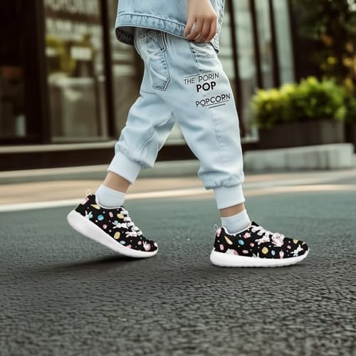 Kids Sneakers for Boys Girls Laces Up Running Shoes for School Lightweight Comfort Tennis Shoe Size Little Kids 11.5-13 Big Kids 1-3 White Sole4