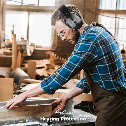 ProCase Ear Hearing Protection Ear Muffs NRR 32dB, Noise Cancelling Safety Headphones for Adults/Teen, Autism Sensory Sound Proof Earmuffs for Shooting/Hunting Gun Range, Mowing Construction -Black - Image 7