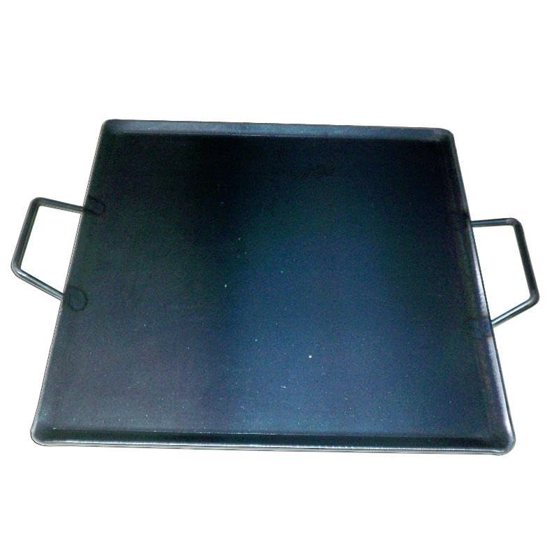 Plancha asar acero 4 mm con 2 asas de metal 40 x 40