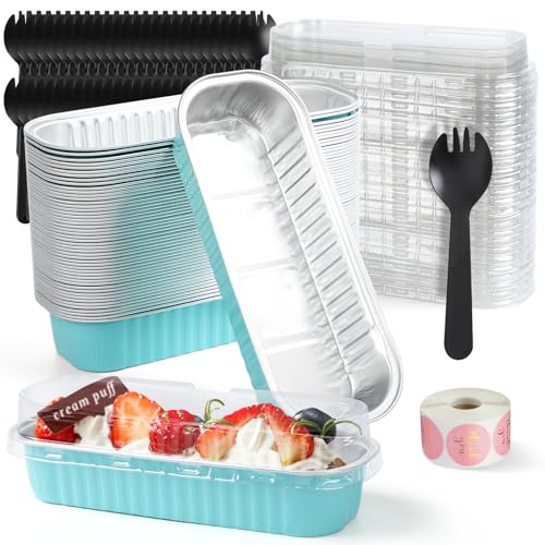 Listado de Charola para pastel - los preferidos. 44 FUWEN Juego de 50 Moldes para Hornear, Moldes Rectangulares de Aluminio de 200ml, Mini Moldes para Hornear Pan con Cucharas y Tapas, Moldes para Tartas para Magdalenas, Pastel,...