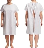 Camison con Cierre Trasero. Pijama Sanitario Mujer y Hombre para Pacientes, Clínicas y Residencias. Camisón Hospitalario Talla Única. Batas Hombre Manga Corta Facilita la Movilidad y Respiración.