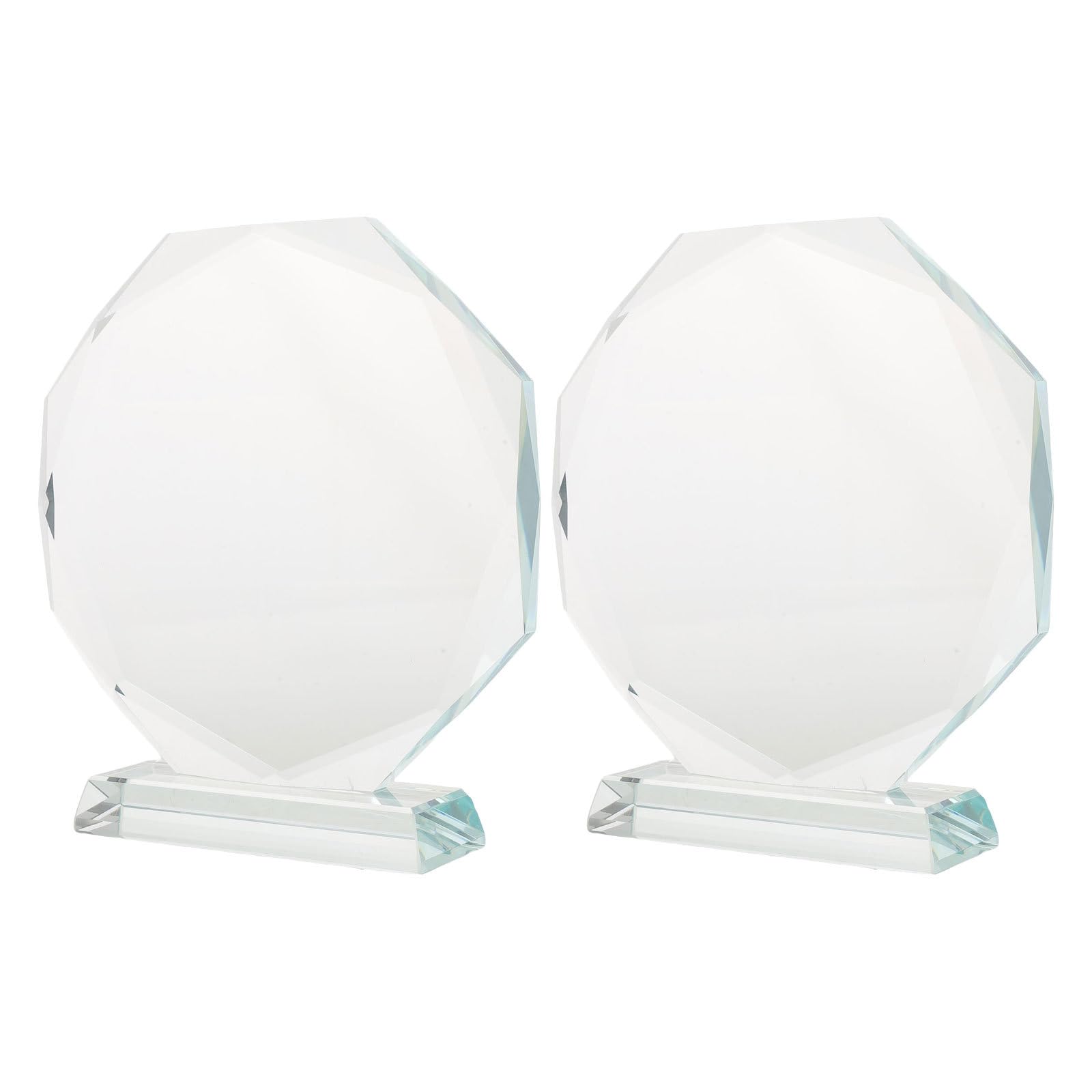 Kisangel 2 trofeos de Cristal Transparente: Copa de reconocimiento en Blanco de 15 cm (6 Pulgadas) para premios de competiciones Deportivas, Recuerdos de Fiestas, Recuerdos para ganadores Escolares,