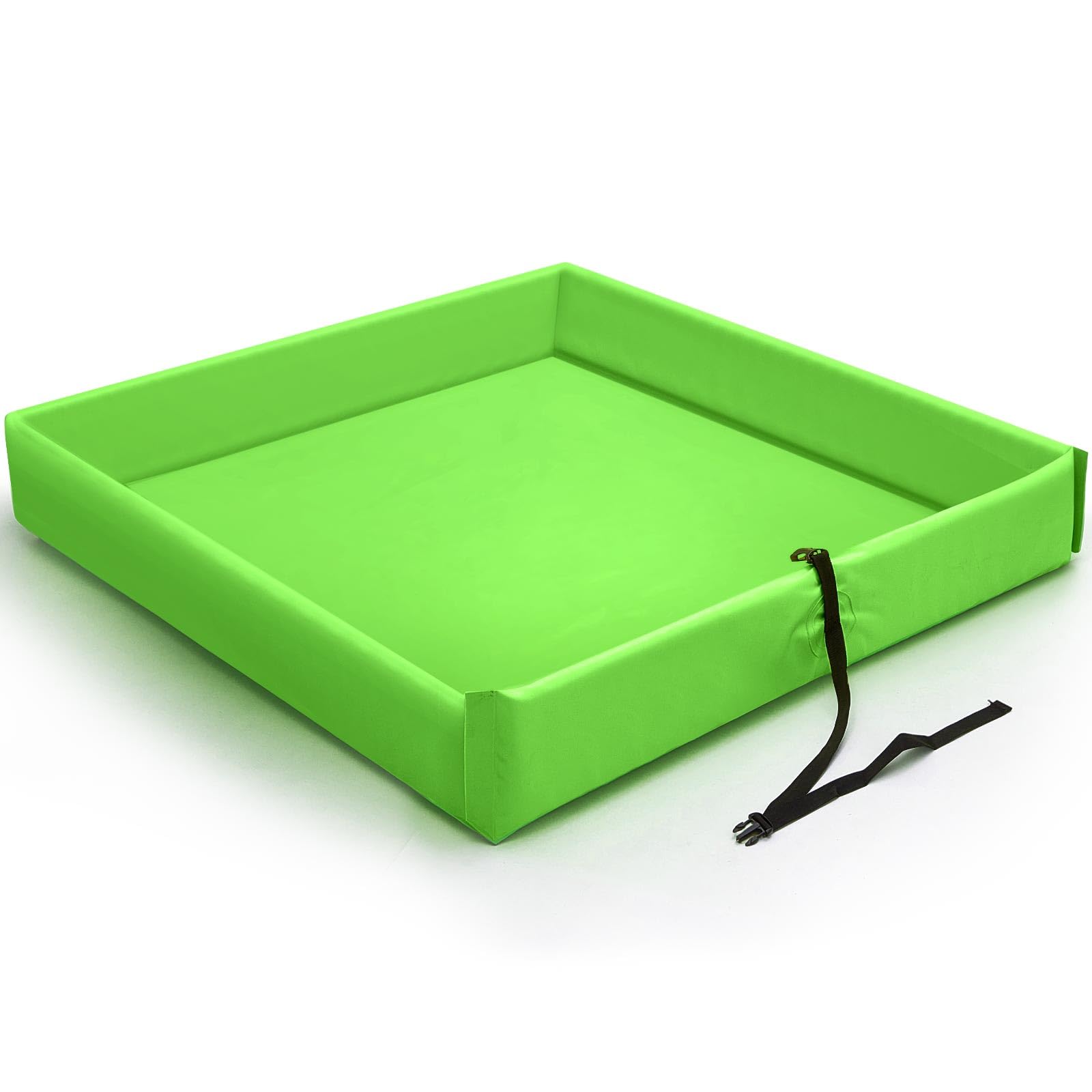 Wettarn Folding Duck Pond 6' x 6' Portable Spill Containment Berm Wall Containment Berm (Green)