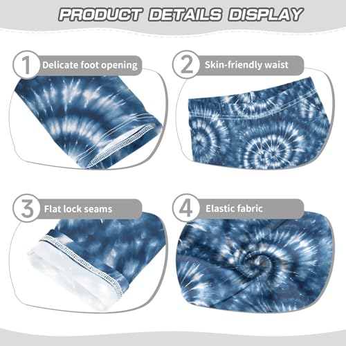 ALAZA Girls' Leggings Children's Yoga Pants Skinny Printed Dance Navy Tie Dye Comfortable 4T2