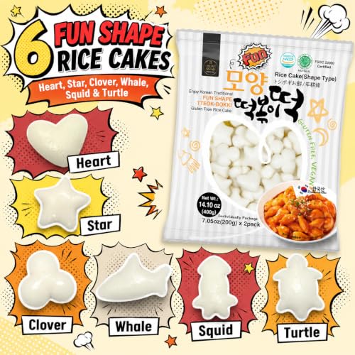 Korean Tteokbokki Rice Cakes, Unha's Fun Shapes, 14.10 oz 2 Pouches - image 5