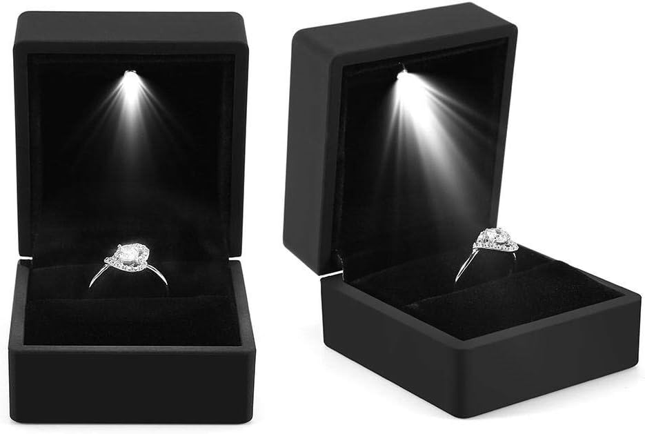 LED Lighted Ring Box, Engagement Ring Box with Light image 4