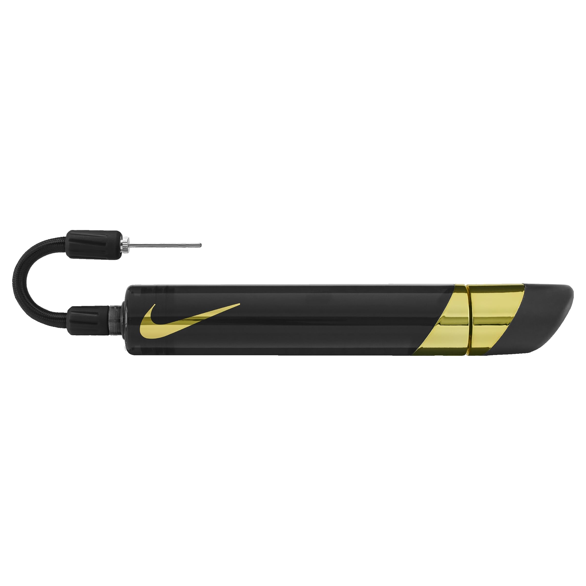 Nike Hyperspeed Ball Pump, Air Pump for Football, Basketball, Handball, Sports Ball Pump, Compact Portable Ball Inflator, Training Accessory, Black/Metallic Gold/Metallic Gold, One Size