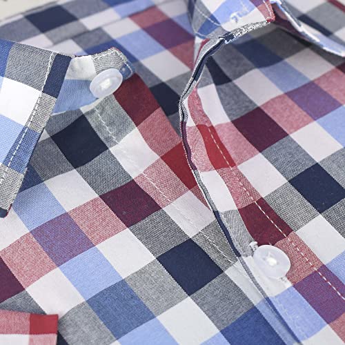 Image of GHPC 100% Cotton Checkered Half Sleeves Regular Fit Formal Shirt for Men