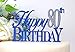 All About Details Happy 80th Birthday Cake Topper,1pc, 80th Birthday, Cake Decoration, Party Decor (Blue & Silver)