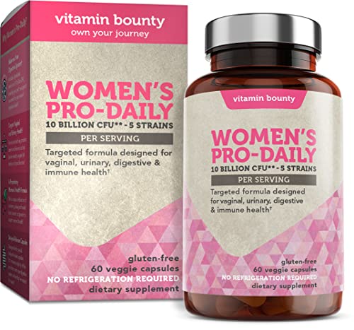 Vitamin Bounty Womens Vaginal Probiotic & Prebiotic, BV Defense & pH Balance, 10 Billion CFUs Per Serving with Cranberry