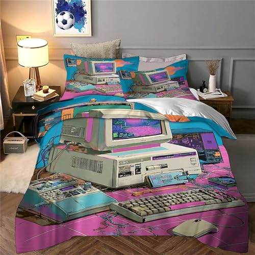 Housse de couette éléphant coloré 3D 260x220 parure lit microfibre ado - 6