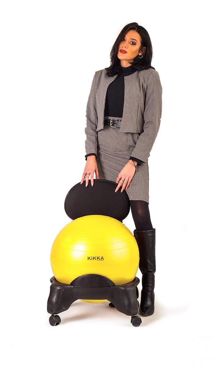 Kikka Active Chair Chaise Ergonomique avec Boule Gonflable (Noir, Plus)