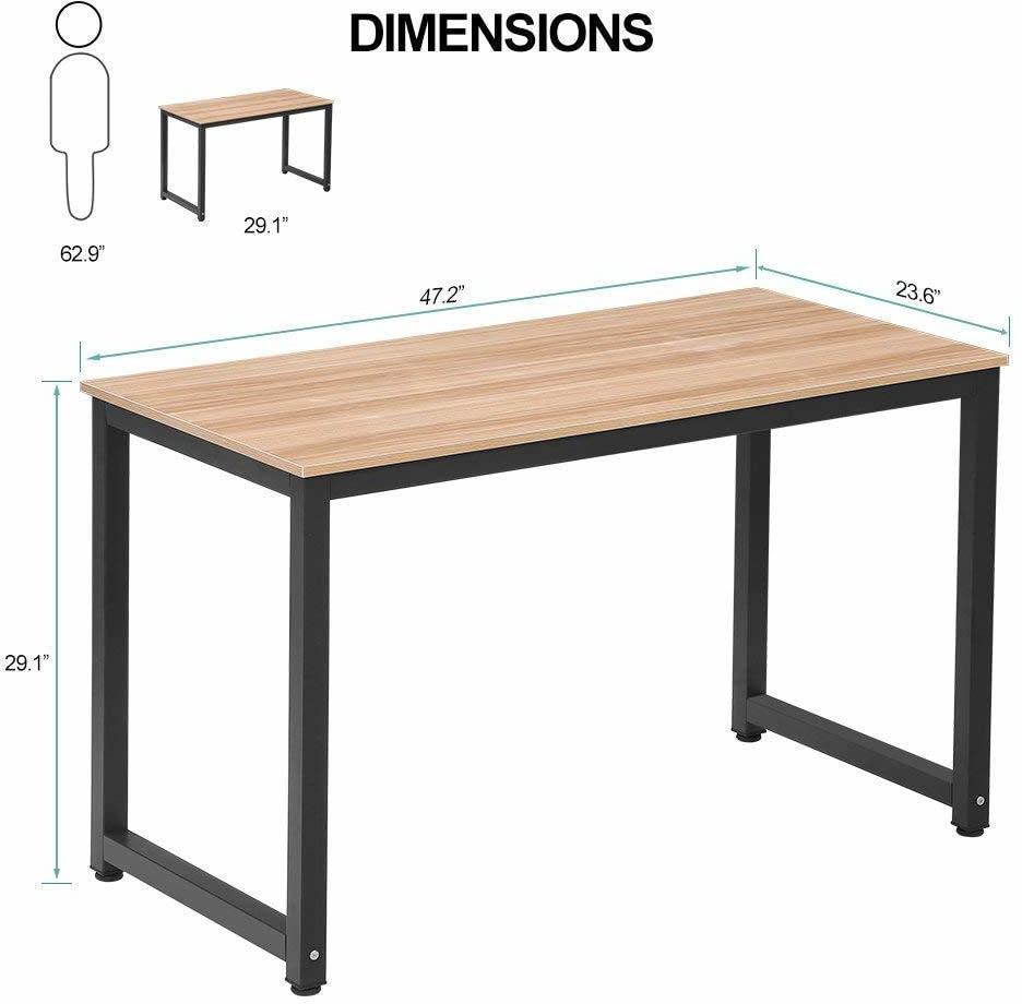 Image of Solid Sheesham Wood Top with Iron Frame Multipurpose Study Table | Office Study Desk for Study Room | Office | Living Room | Library | Finish Color - -Walnut Finish |