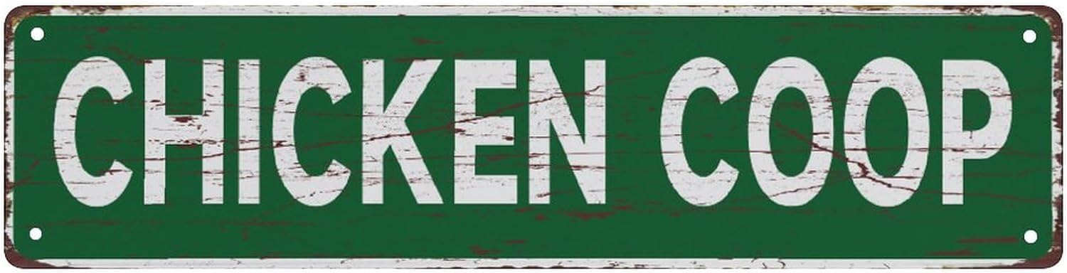 Vintage Wall Decor Chicken Coop Tin Sign,4x16 Inch Vintage Aluminum Sign Man Cave Bar Home Wall Decoration