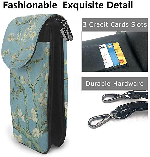 Van Gogh Almond Blossom Art Women Soft PU Leather Cellphone Purse Wallet Handbag Small Crossbody Shoulder Bag2