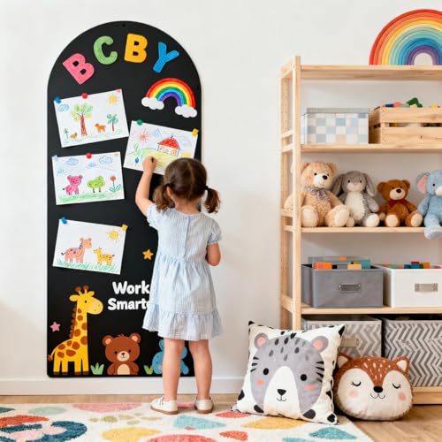 FOTSHARER Magnetic Wall Decal 100x45 CM Upgraded Magnetic Chalkboard for Wall Black Magnet Board for Wall with Letters for Home Playroom and Classroom - Image 3