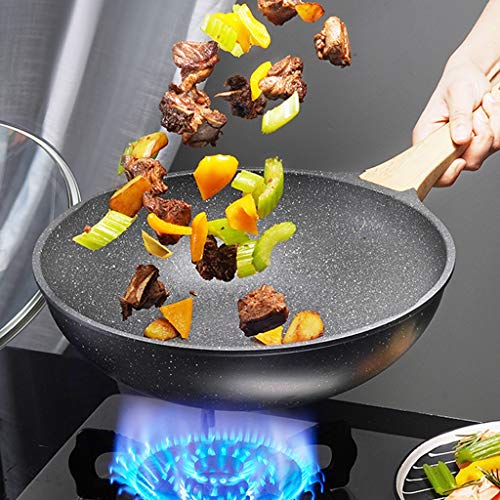 Amazon.co.jp: アルミフライパン 中華鍋 ノンスティックパン 無煙中華
