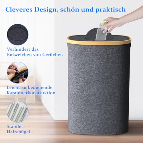 Foumteex Pfandflaschen Sammelbehälter mit Decke,110L Pfandsammler Organizer and Pfandflaschen Behälter Aufbewahrung, Leergutbehälter fur Recycling Abstellraum Flaschentasche (110L)
