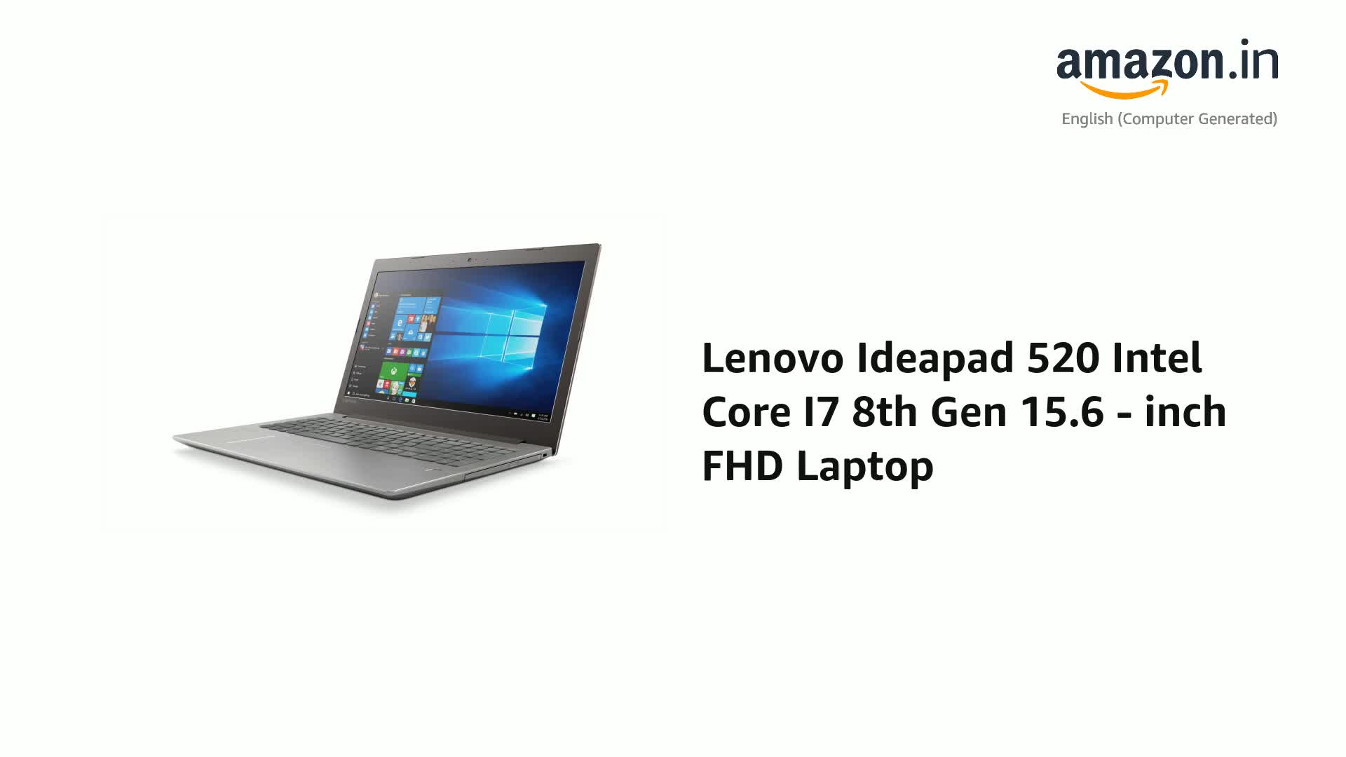 Lenovo Ideapad 520 Intel Core I7 8th Gen 15.6 - inch FHD Laptop