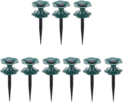 Totority 9 estacas guía de manguera de jardín, ruedas de tubería de bobinado de jardín, picos de guía de manguera para protección de plantas (verde)