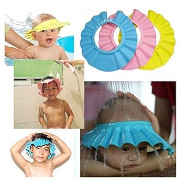 NIWRT Adjustable Baby Shower Cap New Soft Bathing Baby Wash Hair Eye Ear Protector Hat for New Born Infants babies Boys Girls (Multicolor)