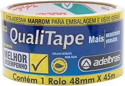 Fita para Empacotamento, Qualitape, 48 mm X 45 metros, Marrom, Adelbras, Unidade