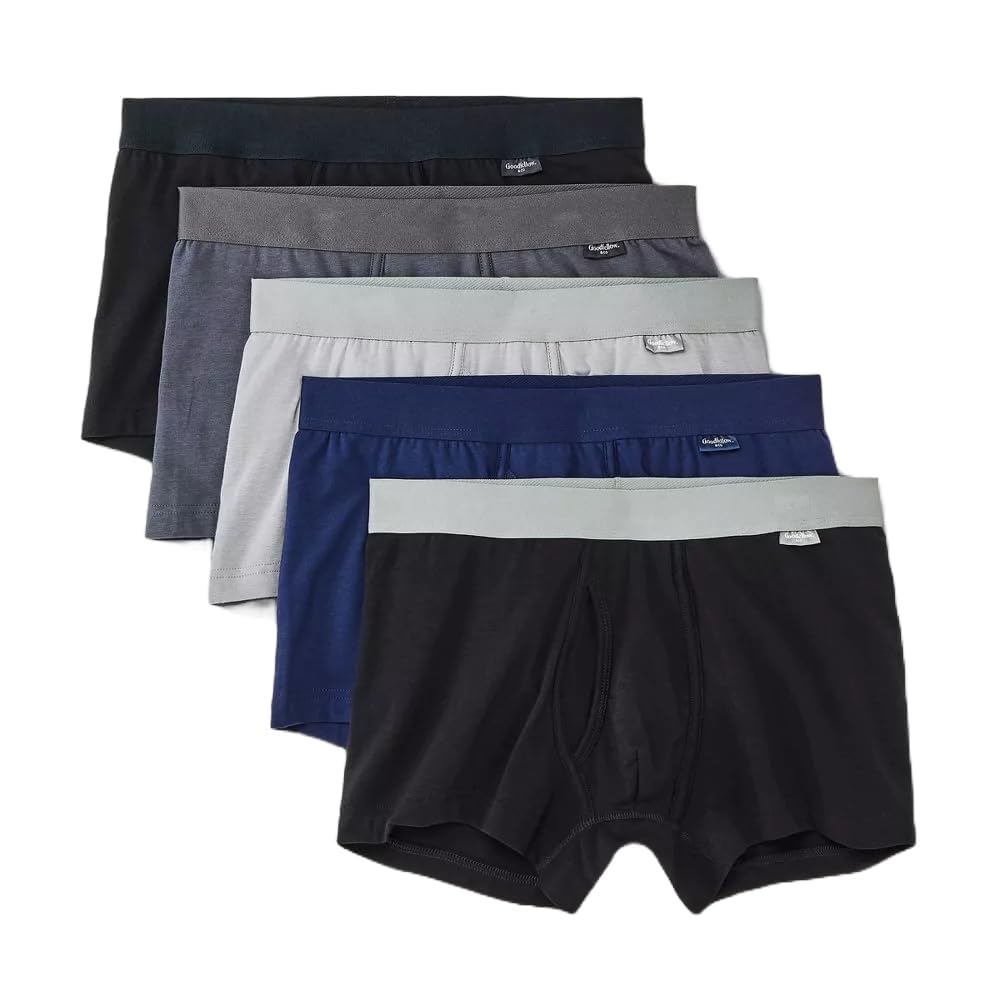 Goodfellow & Co Men's Woven Boxer Shorts 4pk -, Gray/Blue/Black, M