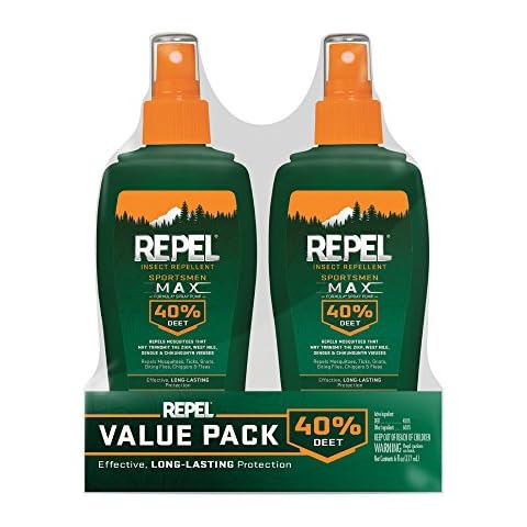 Repel Insect Repellent Sportsman Max Formula, Repels Mosquitoes, Ticks and Gnats, Effective Long-Lasting Protection, 40% DEET (Aerosol) 6 fl Ounce (Pack of 2) Cover
