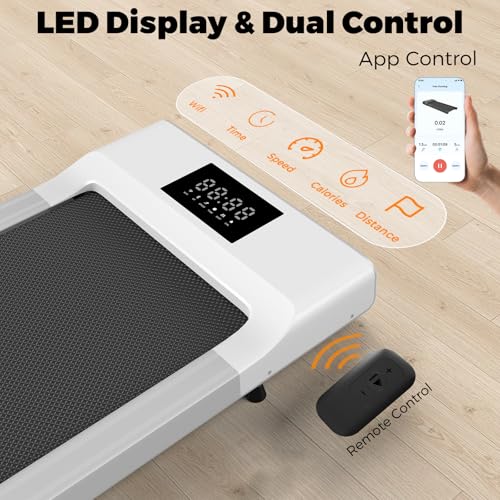 Superun Walking Pad, Under Desk Treadmill, 3 In 1 Portable Treadmill With Remote Control Led Display thumb #5
