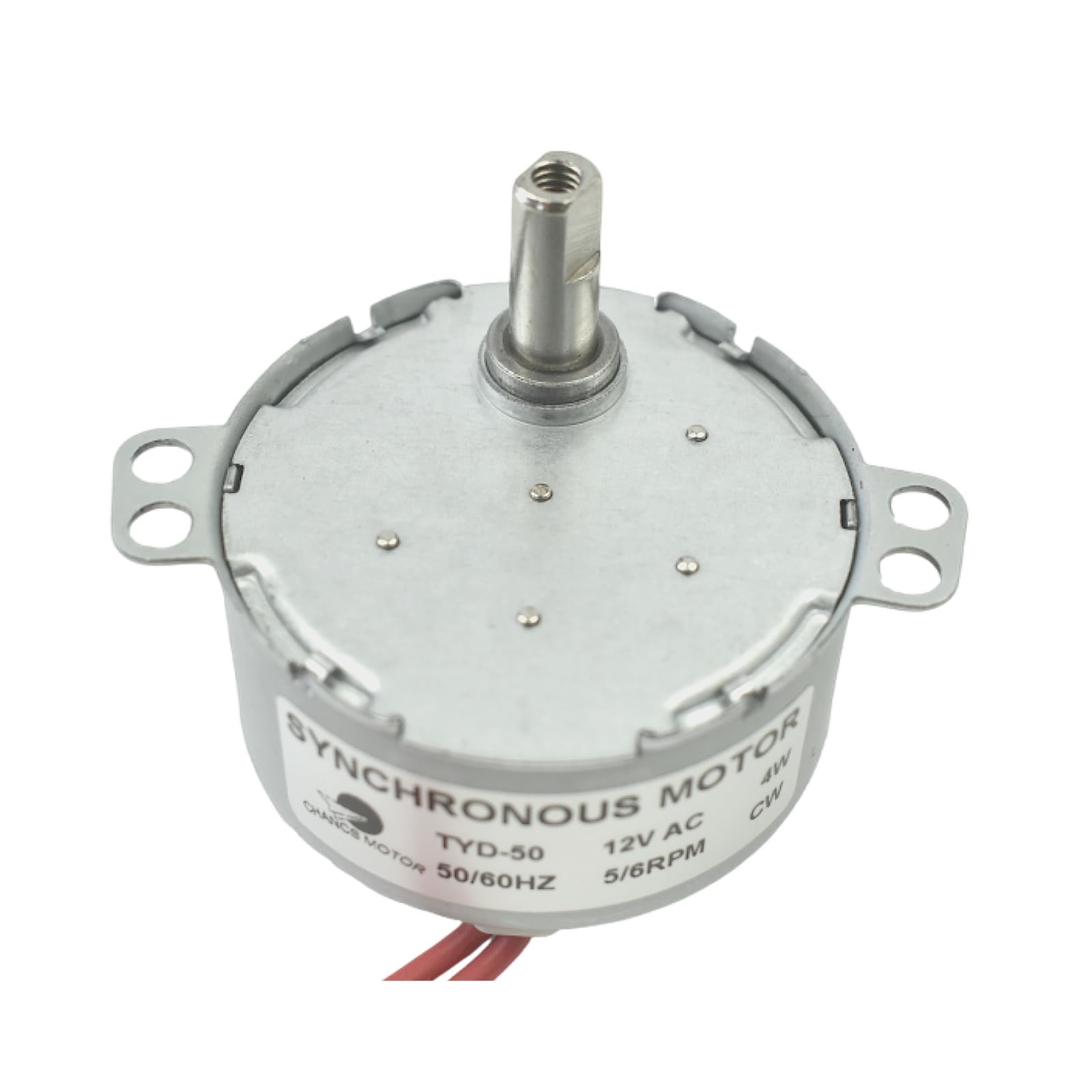 CHANCS Synchronous Motor Micro Motor TYD-50 12V AC 5-6RPM Flush Shaft 19mm Fixed Rotation CW Electric Gear Motor for Tumblers