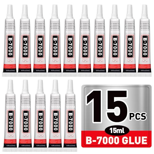 15 PCS 15ml B7000 Glue Clear with Precision Tip, Rhinestone Glue for Nail, Craft Glues, Jewelry Glues, Jewelry Making, Nail Art, DIY, Makeup, Shoes