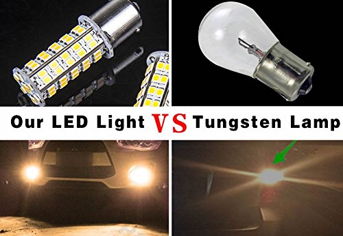 10x Super Bright 1156 1141 1003 BA15S 68-SMD LED Replacement Light Bulbs for RV Indoor Lights(10-Pack, Warm White (3000K-3500K Color Temputure))