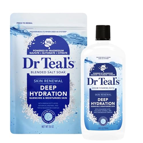Dr Teals Skin Renewal Deep Hydration Blended Salt Soak and Serum Foaming Bath Limited Edition