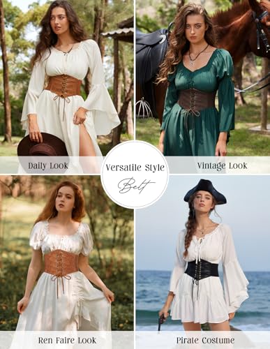 Scarlet Darkness Corset Belts for Women Lace-up Tied Waspie Waist Belt Renaissance Corset4