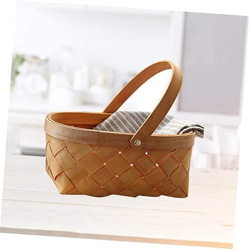 Miniatura 9 de 2 cestas de dulces para adultos, accesorios de baño para cesta de verduras, cesta de almacenamiento de virutas de madera tejida a mano, cestas de