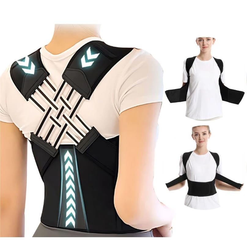 Image of ZEDAN Neoprene Posture Corrector for Men & Women | Adjustable Back & Shoulder Support Belt | Everyday Spine Alignment Strap | Comfortable Build with Universal Size Fit | Posture Straightening Brace