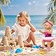 Carreuty 8 Stück Rosarot Meerjungfrau Schwimm-Set für 35-45cm Baby Puppen, 43cm Schwimmpuppe Kleidung Outfits mit Sommerliches Badeanzug Schwimmring Sonnenbrille Schuhe Seestern für 14-18 Zoll Puppen