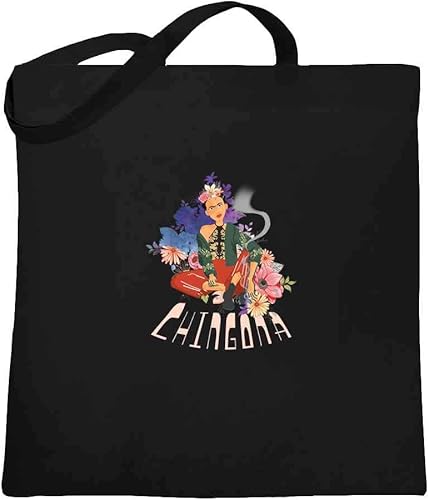 Pop Threads Chingona Frida Cinco de Mayo Feminist Canvas Tote Bag