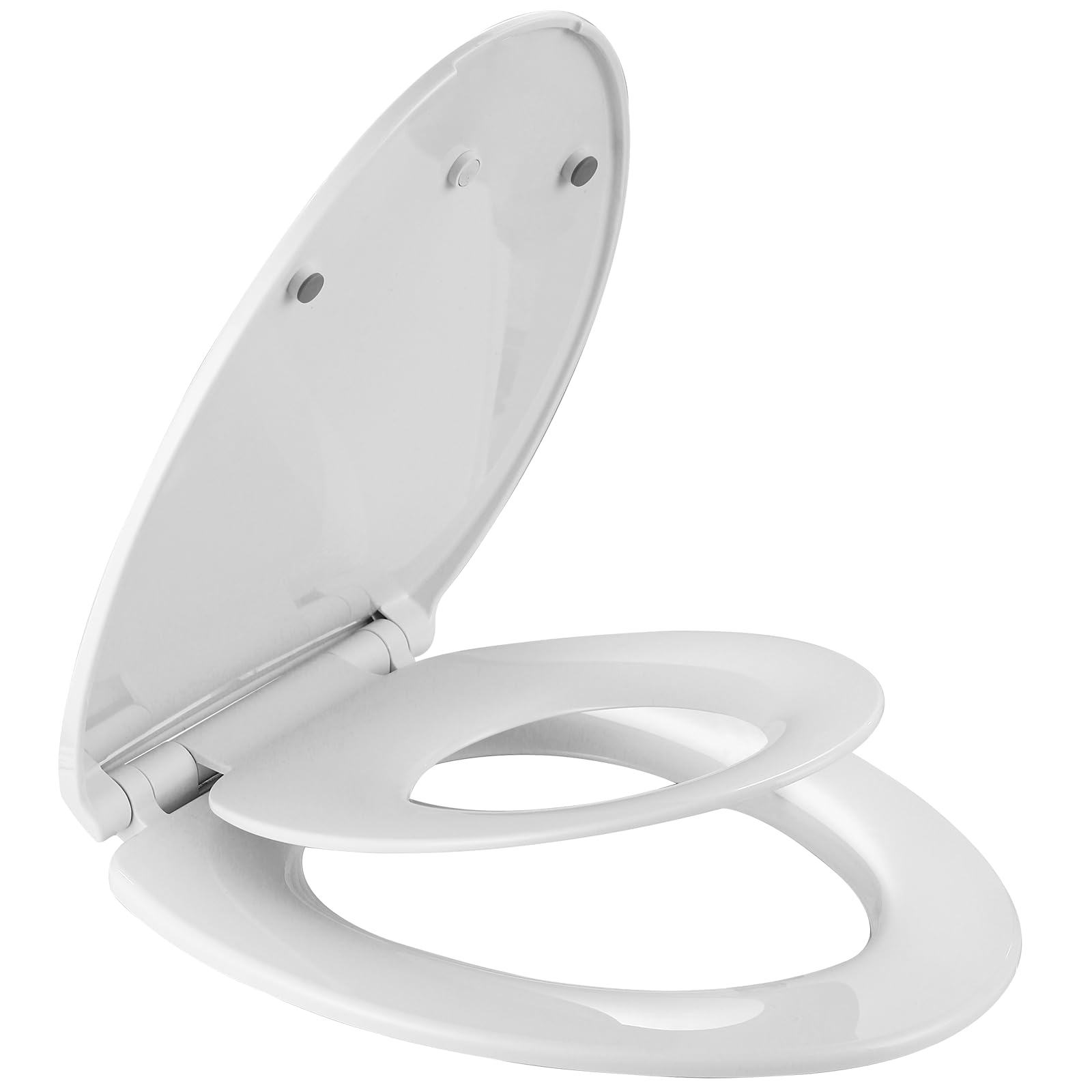 Elongated Slow Close Toilet Seat with Toddler Seat Built In Potty Training Seat Easy to Install and Remove