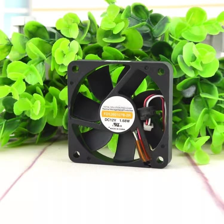 Ultra-Thin 6010 DC 12V Cooling Fan - FD1260107B-2R, 60mm x 10mm, 1.68W Heat Dissipation