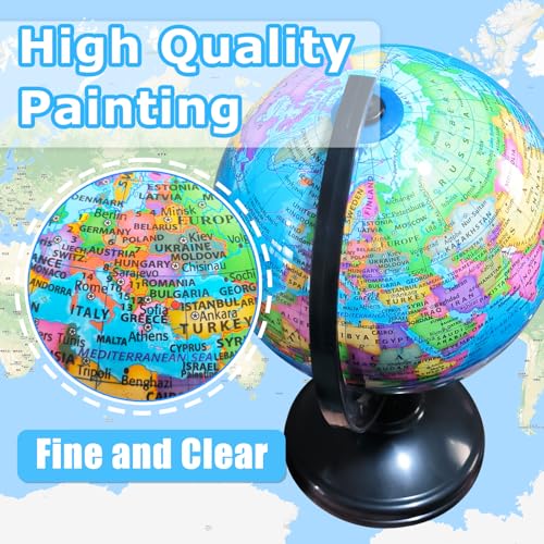 image for Jgalnim 6'' Geographic World Globe,Kids Educational Globes with Stand,
