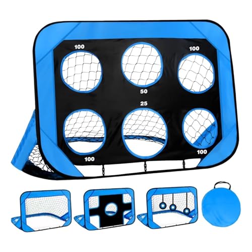 Portería de fútbol portátil – Red plegable para niños, pequeño destino de fútbol pop-up, dispositivo de montaje sin esfuerzo | Diseño moderno creativo para interiores y exteriores, juego de portería
