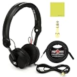 Sennheiser HD 25 On-Ear DJ Headphones, Black Bundle w/Pig Hog PHX14-25 1/4