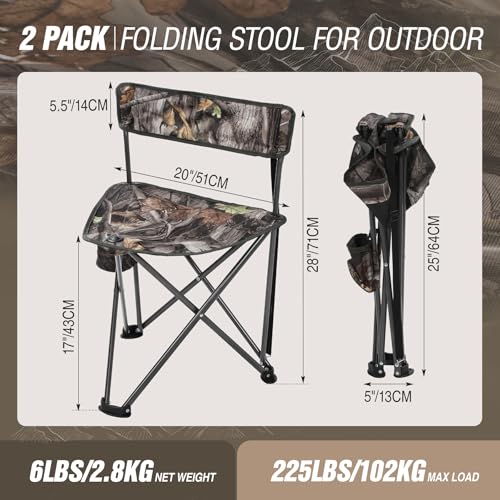Image of REDCAMP 2 Pack Tall Tripod Chairs for Adults, Folding Lightweight Portable Golf Chairs