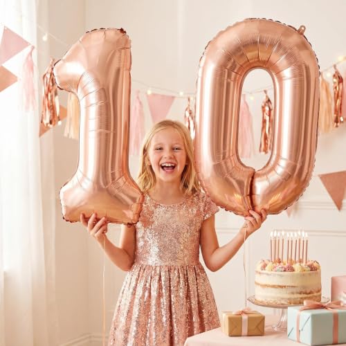 Image of YPSelected 32 Inch Large Foil Helium Number Balloon Birthday Wedding Party 0-9 (Orange, 0)