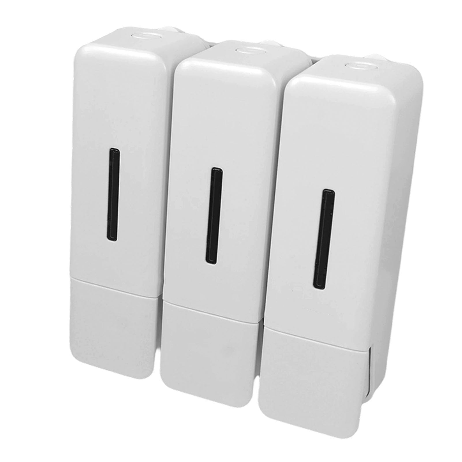 Dispenser di Sapone Manuale Design a Tenuta Stagna a 3 Camere per Doccia, Bagno, Dispenser di Liquidi da 250 Ml (Bianca)