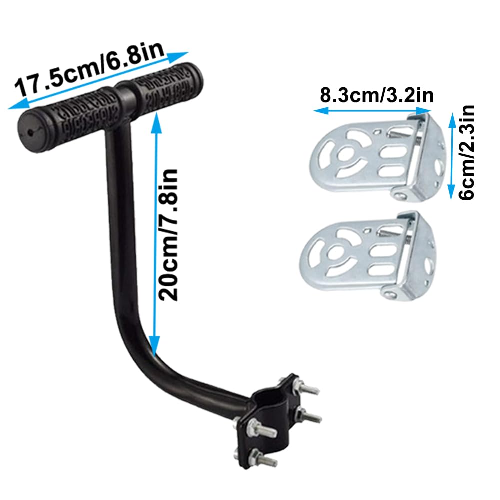 Seggiolini Bici Posteriore, Sedile Posteriore della Bicicletta con Schienale per Bambini, Cuscino Bracciolo Poggiapiedi, Bike Sedile Posteriore Set per Ragazza Donna Uomo Bambino